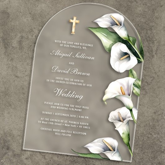 Calla Lilien Bogen Hochzeit Acryleinladungen