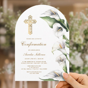 Calla Lilien Bogen Konfirmation Einladung
