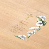 Calla Lilien Bogen Taufe Acryleinladungen (Ablage )