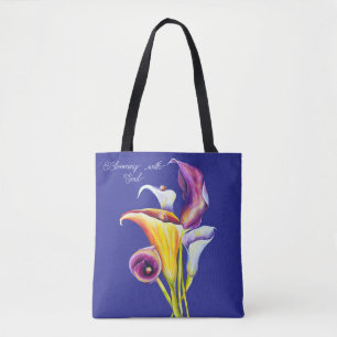 Calla Lilien Boomfarbene botanische Schönheit Tasche