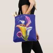 Calla Lilien Boomfarbene botanische Schönheit Tasche (Von Nahem)