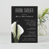 Calla Lilien Bridal Dusche Einladung auf Black (Stehend Vorderseite)
