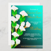 Calla-Lilien, die Einladung Wedding sind (Vorne/Hinten)