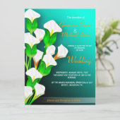 Calla-Lilien, die Einladung Wedding sind (Stehend Vorderseite)
