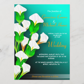 Calla-Lilien, die Einladung Wedding sind