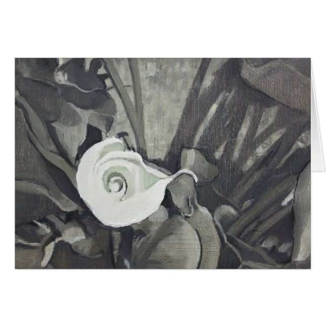 Calla-Lilien-Fibonacci-Grau Giftcard (Vorderseite (Horizontal))