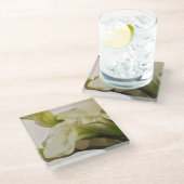 Calla-Lilien-Glas-Untersetzer Glasuntersetzer (Schrägansicht)