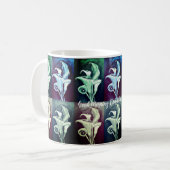 Calla Lilien Moderner Retro Vintager Minimalismus Kaffeetasse (Vorderseite Links)
