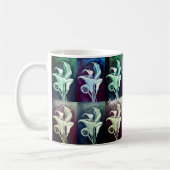 Calla Lilien Moderner Retro Vintager Minimalismus Kaffeetasse (Links)