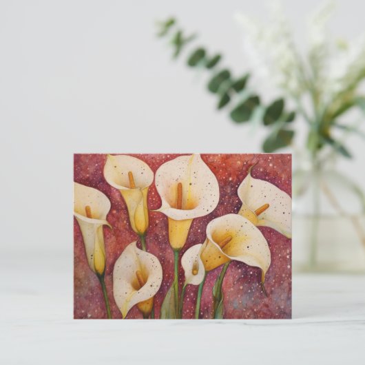 Calla-Lilien Postkarte (Stehend Vorderseite)
