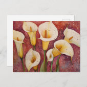 Calla-Lilien Postkarte (Vorne/Hinten)