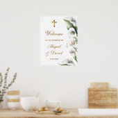 Calla Lilien Religiöse Hochzeitsbegrüßung Poster (Küche)
