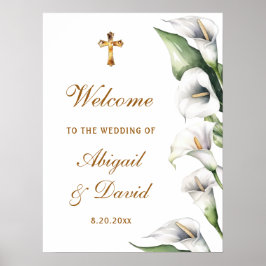 Calla Lilien Religiöse Hochzeitsbegrüßung Poster