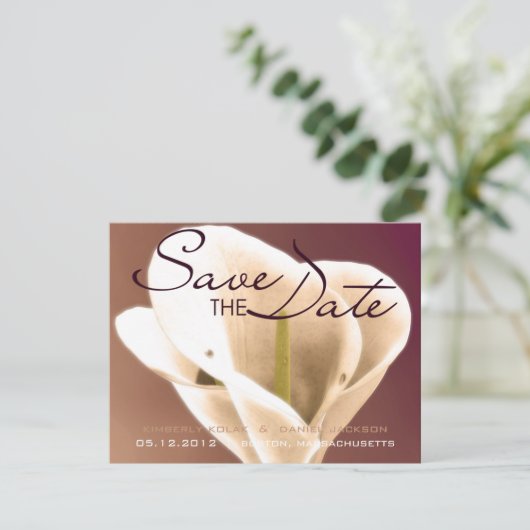 Calla Lilien ・ Save the Date (Stehend Vorderseite)