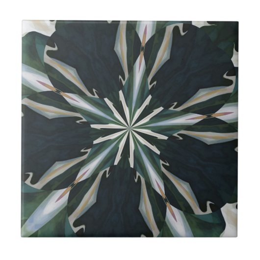 Calla-Lilien-Stern-Kaleidoskop Fliese (Vorderseite)