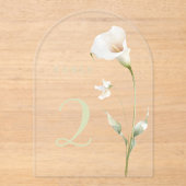 Calla-Lilien-Tisch 2 Acryleinladungen (Vorderseite)