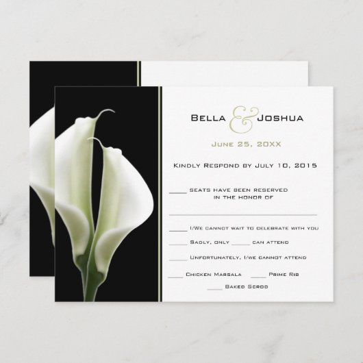 Calla Lilien UAWG RSVP Karte (Vorne/Hinten)