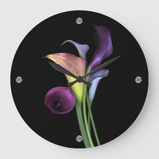 Calla-Lilien-Wanduhr Große Wanduhr (Vorderseite)