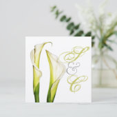 Calla Lilien + Wirbel Text, Hochzeiten Einladungen (Stehend Vorderseite)