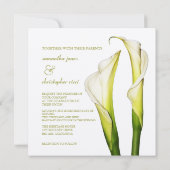Calla Lilien + Wirbel Text, Hochzeiten Einladungen (Rückseite)