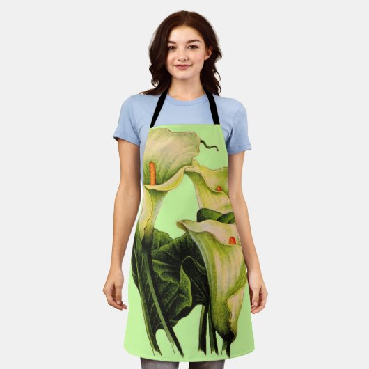 Calla Lilienprint Schürze (Getragen)