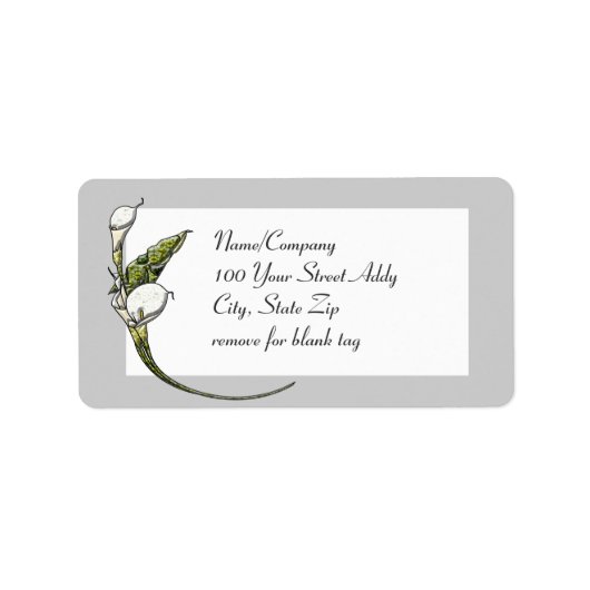 Calla Lilies Adressaufkleber (Vorne)