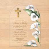 Calla Lilies Arch First Communion Acryleinladungen (Vorderseite)