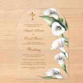 Calla Lilies Arch Religious Wedding Acryleinladungen (Vorderseite)
