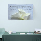 Calla lilies auf dekorativem Hintergrund Banner (Messeveranstaltung)