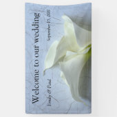 Calla lilies auf dekorativem Hintergrund Banner (Vertikal)