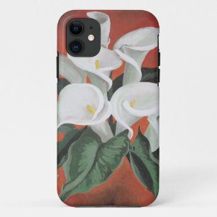Calla Lilies auf einem roten Hintergrund Case-Mate iPhone Hülle