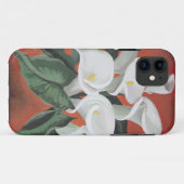 Calla Lilies auf einem roten Hintergrund Case-Mate iPhone Hülle (Rückseite (Horizontal))