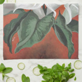 Calla Lilies auf einem roten Hintergrund Handtuch (Gefaltet)