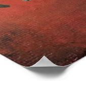 Calla Lilies auf einem roten Hintergrund Poster (Ecke)