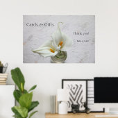 Calla lilies auf texturierter Hintergrundhochzeit Poster (Heimbüro)