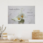 Calla lilies auf texturierter Hintergrundhochzeit Poster (Küche)