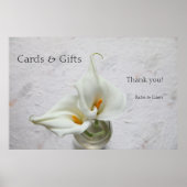 Calla lilies auf texturierter Hintergrundhochzeit Poster (Vorne)