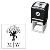 Calla Lilies Bouquet Bow Ribbon Couple Initials Permastempel (Beispiel)