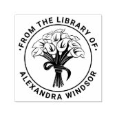 Calla Lilies Bouquet Bow Ribbon Library Permastempel (Design)