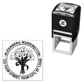 Calla Lilies Bouquet Bow Ribbon Name Ret Adresse Permastempel (Beispiel)