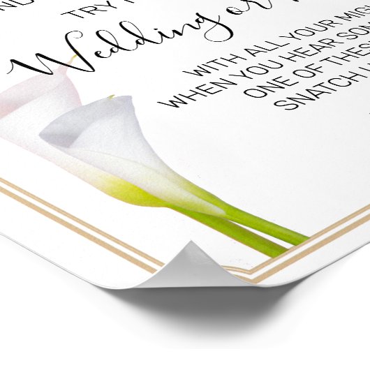 Calla Lilies Clothespin Brautparty Poster (Ecke)