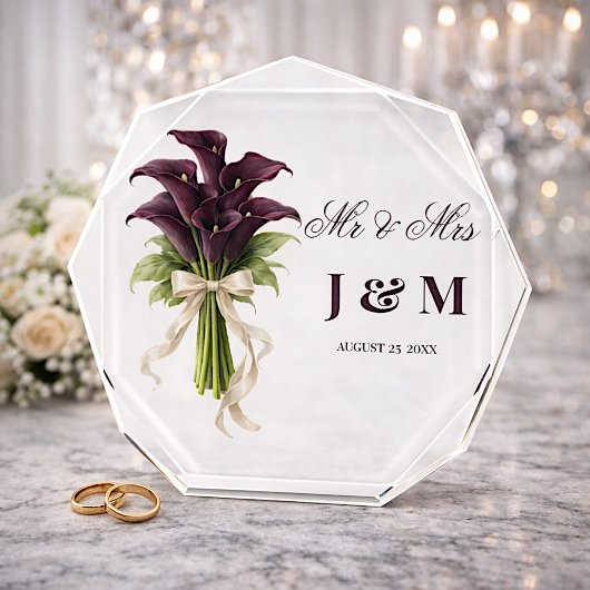 Calla Lilies Erinnerungsstück Geschenk für Frischv Fotoblock