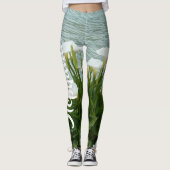 Calla Lilies Floral, Personalisierter Name Leggings (Vorderseite)