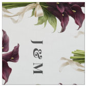 Calla Lilies Floral Wedding Fabric with Monogram Stoff (Muster)
