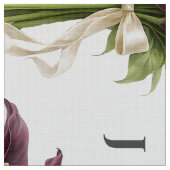 Calla Lilies Floral Wedding Fabric with Monogram Stoff (Nahaufnahme)