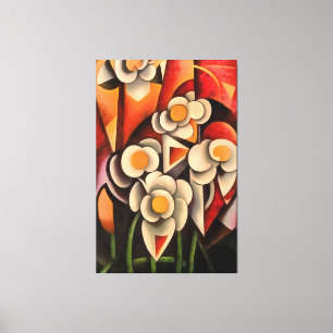 Calla Lilies Geometrische Kunst Abstrakt in braune Leinwanddruck
