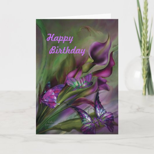 Calla Lilies Happy Birthday Card Karte (Vorderseite)
