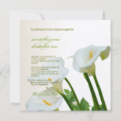 Calla lilies, Hochzeit Einladungen (Rückseite)