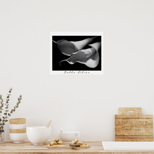 Calla Lilies in B&W Poster (Küche)