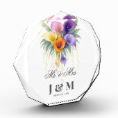 Calla Lilies Keepsake Newlyweds Gift Bride Groom  Fotoblock (Links)